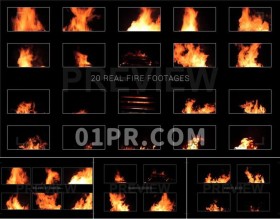 视频素材 20组实拍火焰火烧烈火燃烧元素 适用Pr/AE/FCPX
